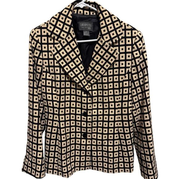 Lafayette 148 New York Jackets & Blazers - Lafayette 148 New York Women’s Work Dress Blazer Jacket Cream Black Buttons 12